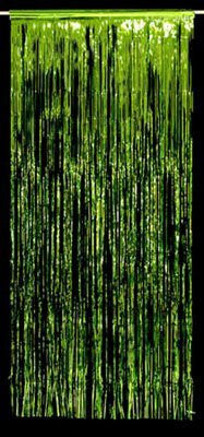 Metallic Door Curtain Lime