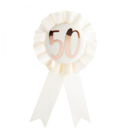 Rosette Badge Rose Gold/ Ivory 50th