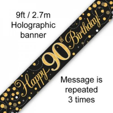 Banner Sparkling Fizz Black/Gold 90th