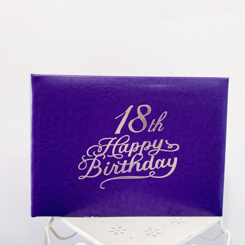 Guest Book 18th Purple/Silver in Box