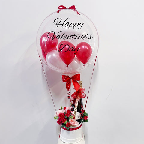 Hot Air Balloon Flower Posy with Chandon