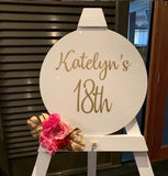 Acrylic Disk Sign & Easel Hire