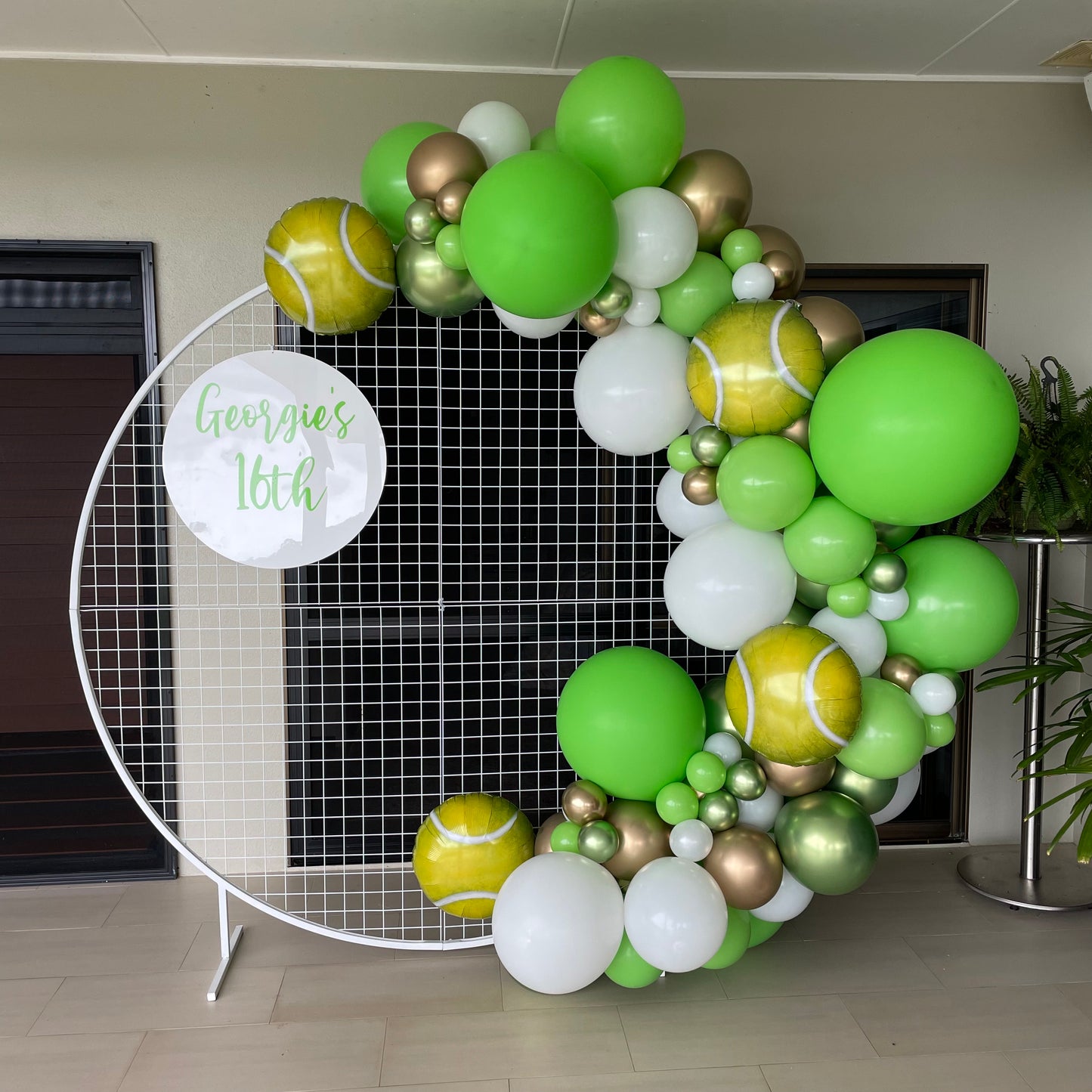 2m Round Mesh Backdrop with Balloon Garland